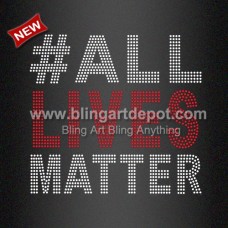 Bling Rhinestone Transfers All Lives Matter for Afro Girl T Shirt